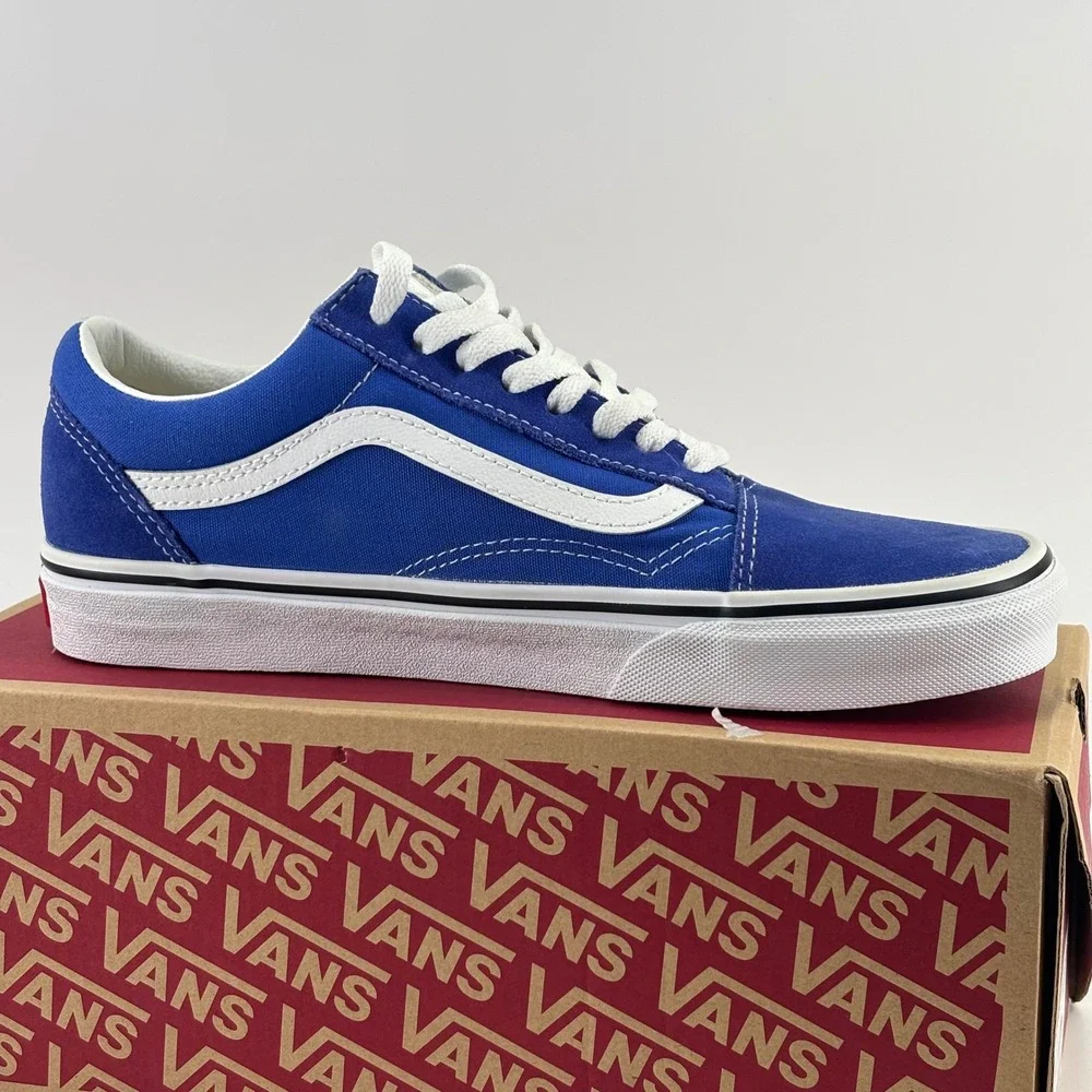 Vans Old Skool Sneakers Unisex Men 8 Women 9.5 Dazzling Blu Blue Suede Canvas